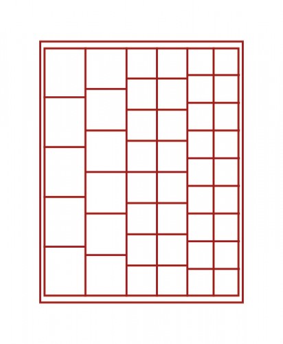 Münzenbox (quadratische Vertiefungen) verschiedene Ø