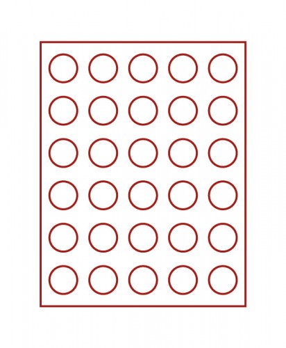 Münzenbox (runde Vertiefungen) 34 mm Ø