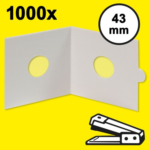 Münzenrähmchen für Münzen bis 43 mm Ø, zum Heften, 1000er Packung