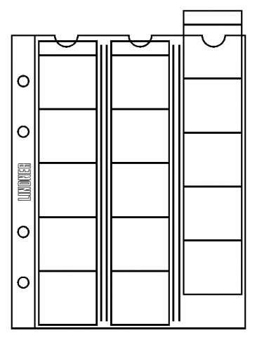 Münzenblätter universal für 15 Münzen bis 42 mm Ø