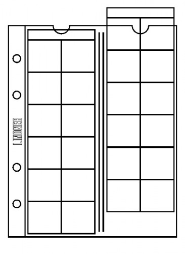 Münzenblätter universal für 24 Münzen bis 34 mm Ø
