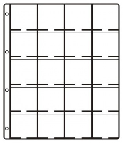 Hartberger - Münzenblätter für 20 Münzrähmchen (50x50) Standard