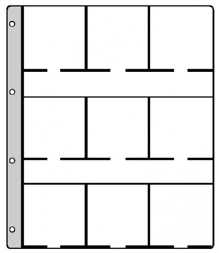 grosse Münzenblätter für 9 Rähmchen (67x67) Super