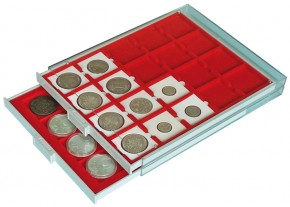 Münzenbox (quadratische Vertiefungen) 47 mm Ø