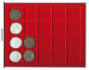 Münzenbox (quadratische Vertiefungen) 47 mm Ø
