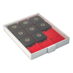 Sammelbox Standard für 12 Originaletuis für 20 Euro und 100 Euro-Goldmünzen