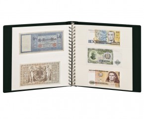 Banknotenalbum mit 10 Klarischthüllen und weissen Zwischenblättern