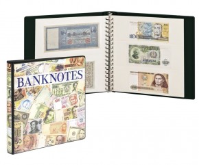 Banknotenalbum mit 10 Klarischthüllen und weissen Zwischenblättern