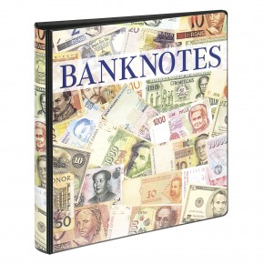 Banknotenalbum mit 10 Klarischthüllen und schwarzen Zwischenblättern